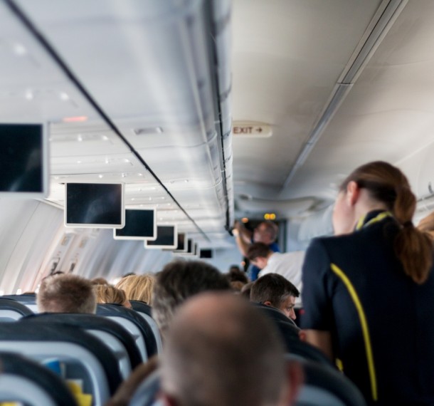Aircraft Stewardess Mockup Sit Screens Vacations