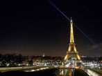 Eiffel Tower Shining Brightly At Night