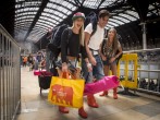 Festival Ticket Holders Board Trains To Take Them To Glastonbury