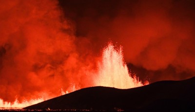 Iceland Volcano Erupts with Lava Show and Massive Smoke Plumes